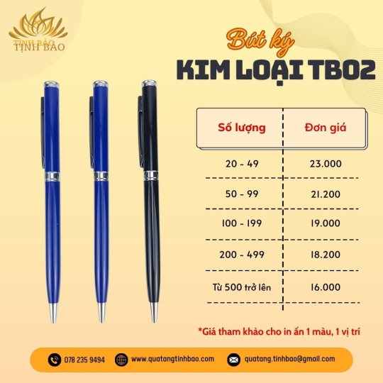 Bút Ký Kim Loại Khắc Logo Cho Sự Kiện TB02