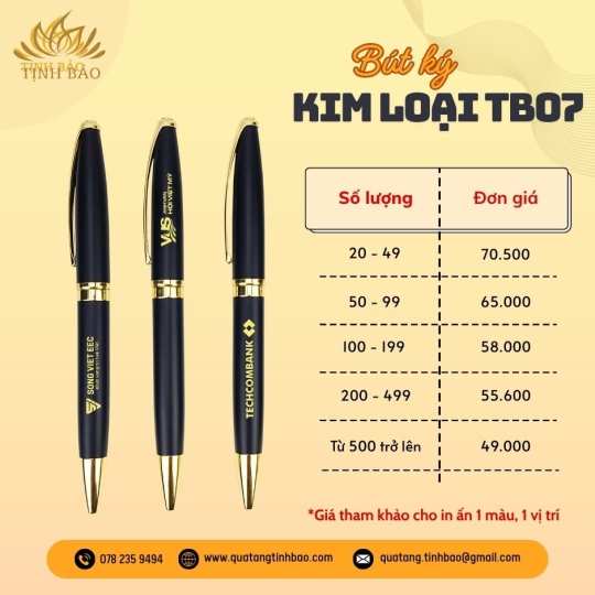 Bút Ký Kim Loại Làm Quà Tặng Khắc Tên Nhân Viên TB07