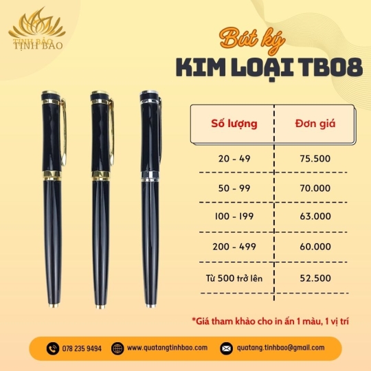 Bút Ký Kim Loại Làm Quà Tặng Ngày Thành Lập Công Ty TB08