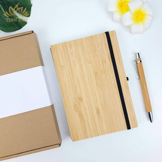 Sổ Bìa Tre In/Khắc Logo Theo Yêu Cầu TB12
