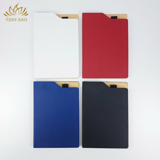 Sổ Bìa Da A5 Dán Gáy In Logo Công Ty Làm Quà Tặng TB01