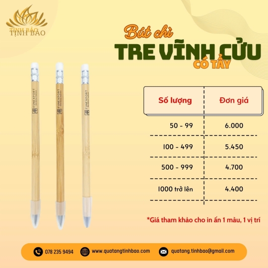 Bút Chì Tre Vĩnh Cửu Có Tẩy