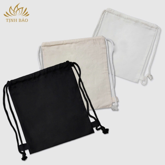 Balo Vải Canvas Rút Dây In Logo Theo Yêu Cầu 33x36cm