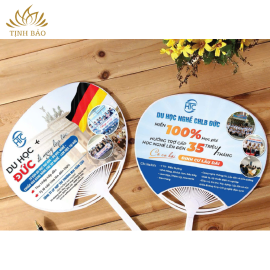 Quạt Nhựa Nan Hoa Cầm Tay In Theo Yêu Cầu