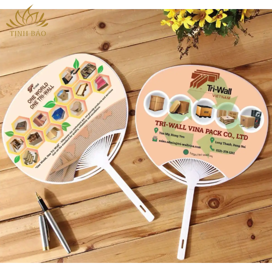 Quạt Nhựa Nan Hoa Cầm Tay In Theo Yêu Cầu