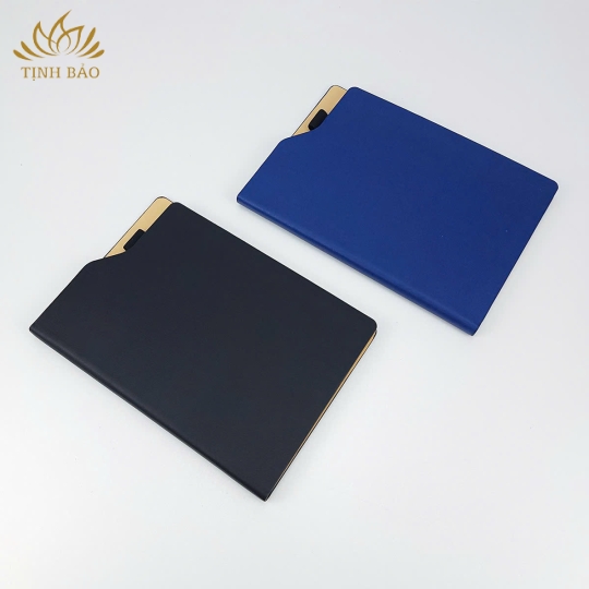 Sổ Bìa Da A5 Dán Gáy In Logo Công Ty Làm Quà Tặng TB01