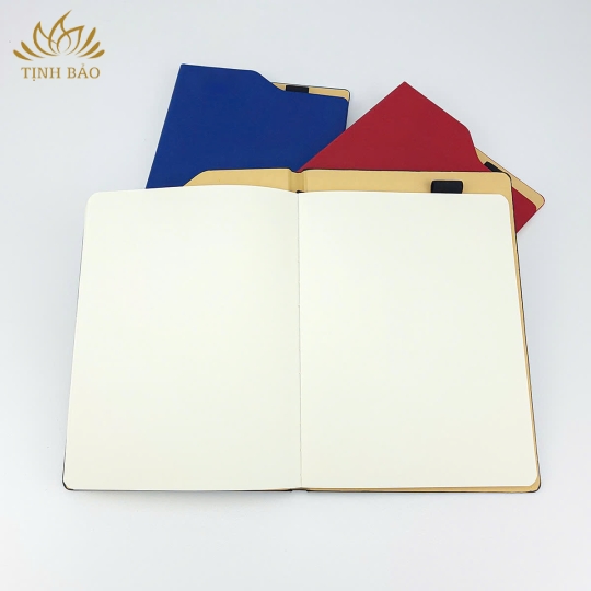 Sổ Bìa Da A5 Dán Gáy In Logo Công Ty Làm Quà Tặng TB01